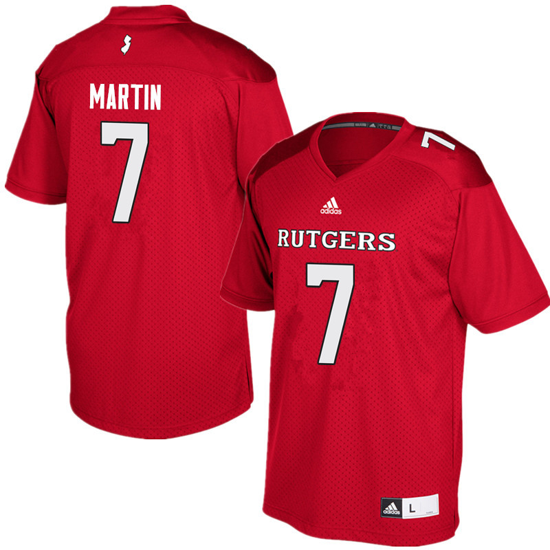 Men #7 Robert Martin Rutgers Scarlet Knights College Football Jerseys Sale-Red